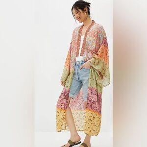Bl-nk London Anthropologie Patchwork Floral Kimono OS